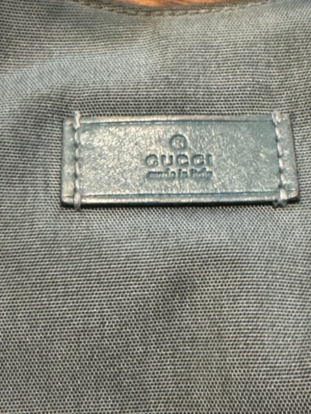 Gucci Light Blue Nylon Canvas Shoulder Bag with Silver Hardware 244342 204046
